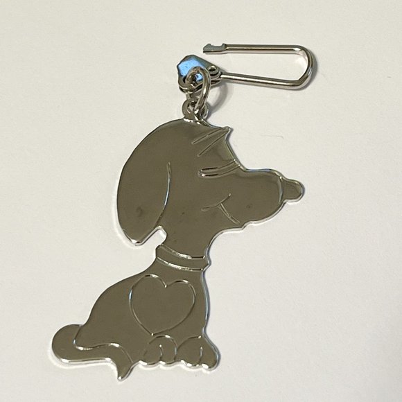 Vintage Snoopy Dog Keychain Keyring Zipper Pull Purse Charm Silver Tone Peanuts - Picture 5 of 8